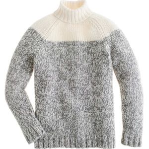 J.Crew Colorblock Wool Blend Turtleneck Sweater